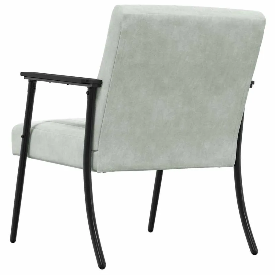fauteuil Gris clair 59 x 75 x 78 cm Velours - 6
