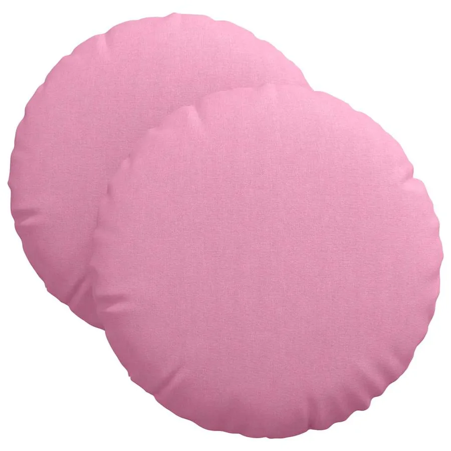 Coussins de siège 2 pcs Rose Ø40 x 13 cm tissu - 2