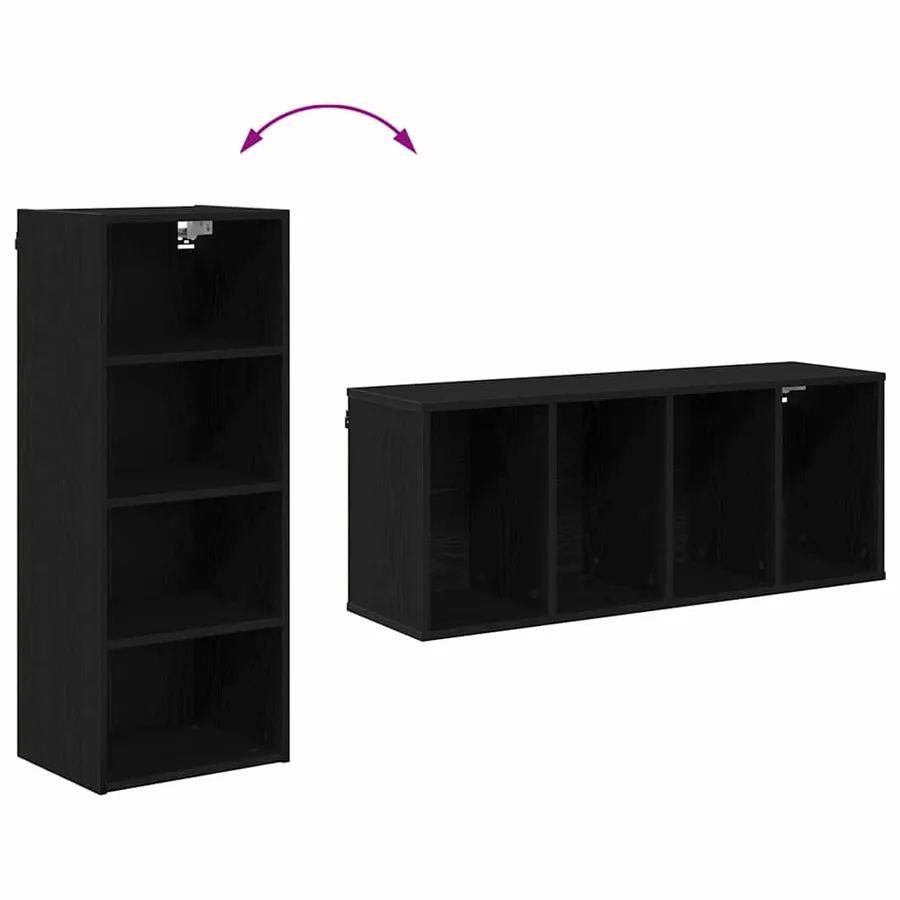 Armoire suspendue avec stockage Chêne noir 40 x 29,5 x 100 cm - 10