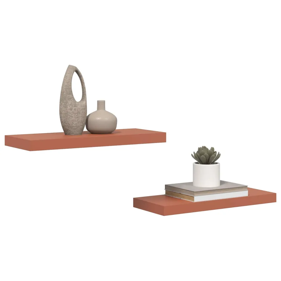 Étagère Murale 2 pcs Rouge 60 x 23 x 4 cm Bois d'ingénierie - 3