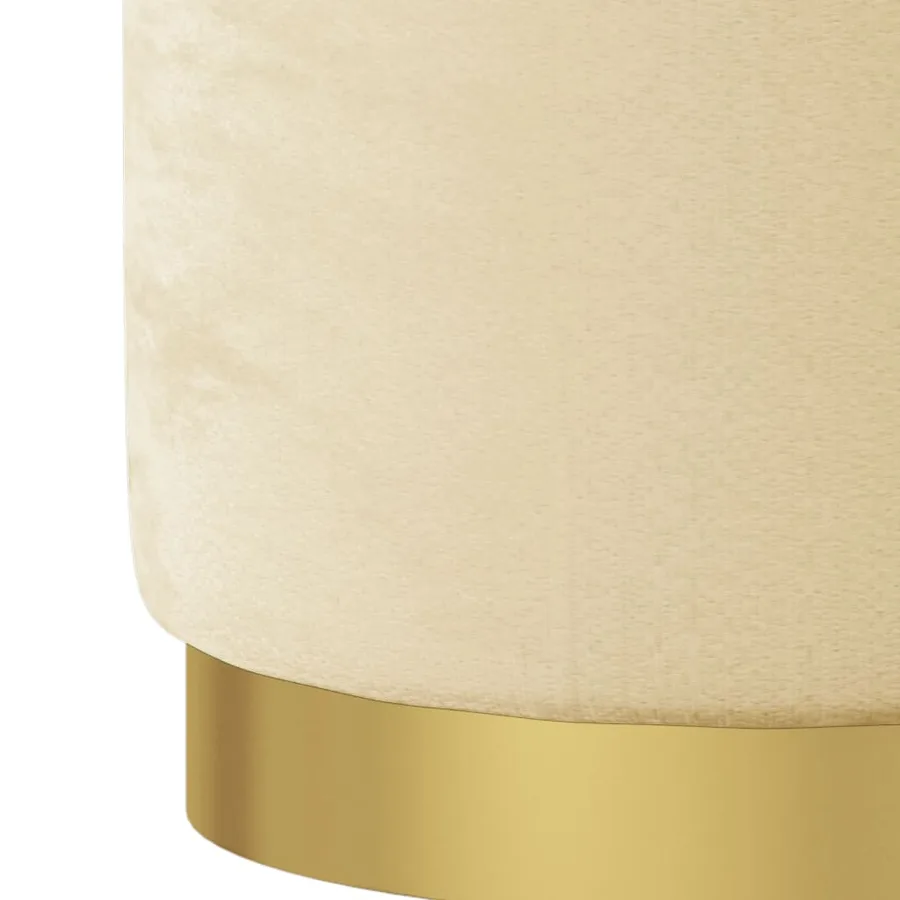 Tabouret de rangement rond Abricot Velours 31 x 37 cm - 4