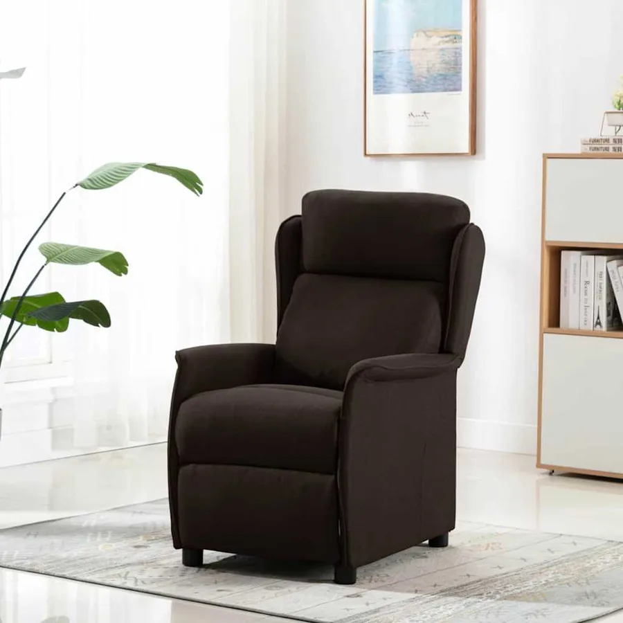 Fauteuil inclinable Marron foncé 66.5 x 94 x 101.5 cm Polyester - 2
