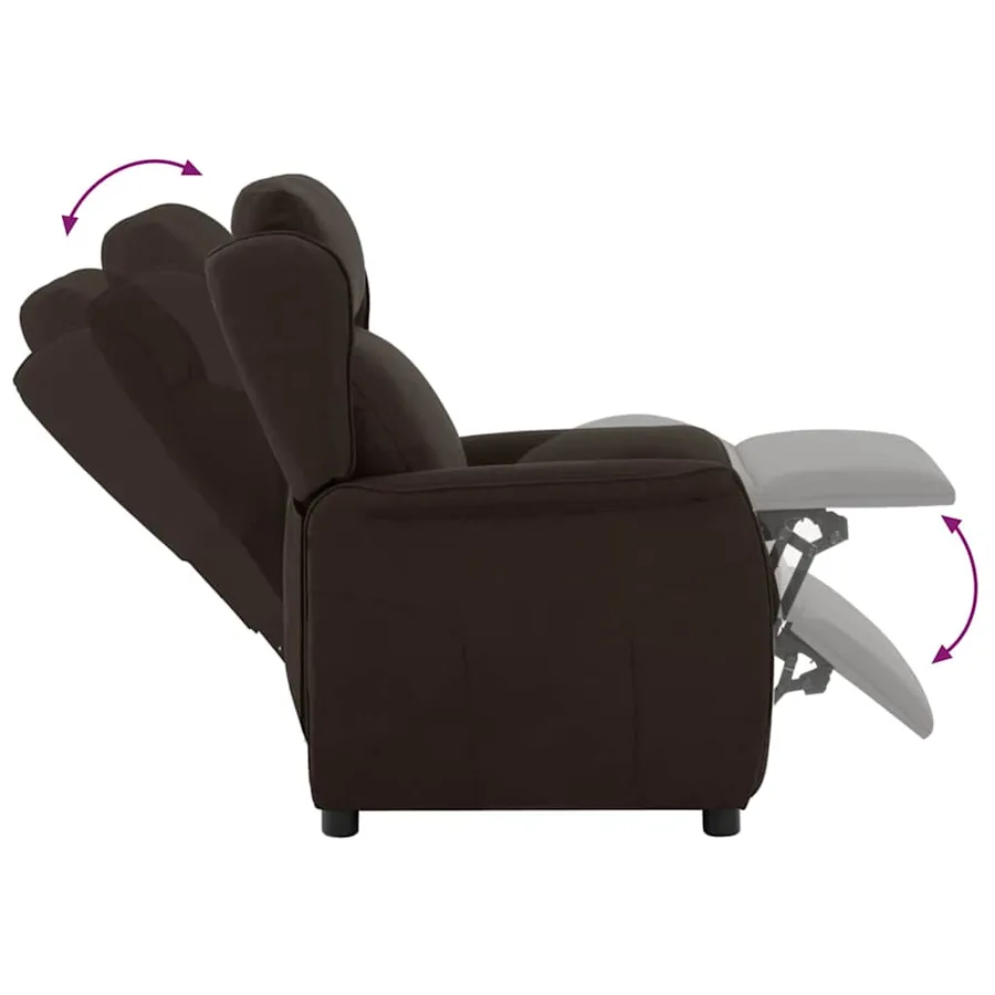 Fauteuil inclinable Marron foncé 66.5 x 94 x 101.5 cm Polyester - 7