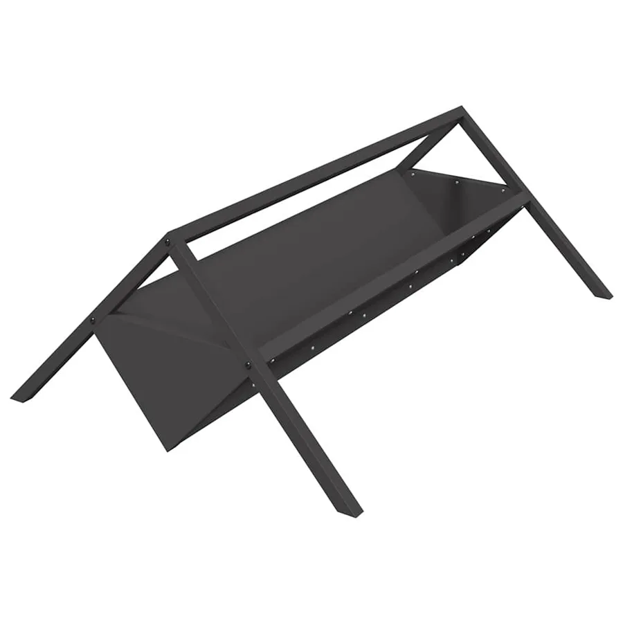 Trough d'alimentation pour le bétail Noir 111 x 76 x 38 cm - 2