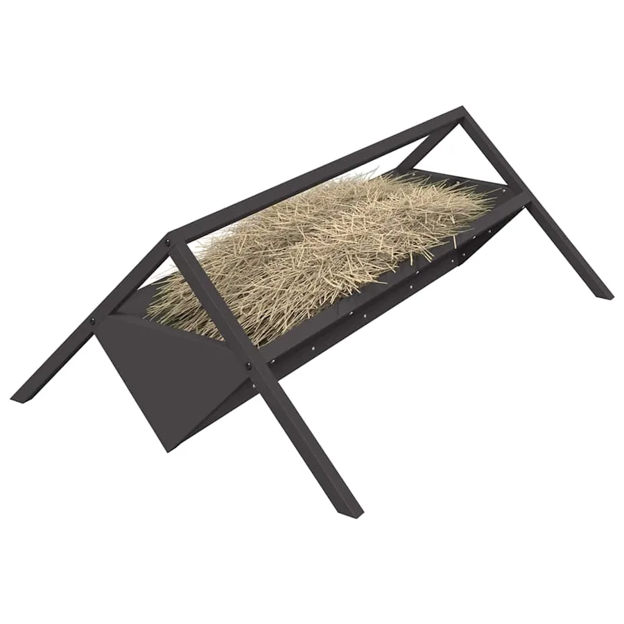 Trough d'alimentation pour le bétail Noir 111 x 76 x 38 cm - 3