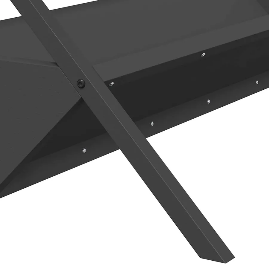 Trough d'alimentation pour le bétail Noir 111 x 76 x 38 cm - 7