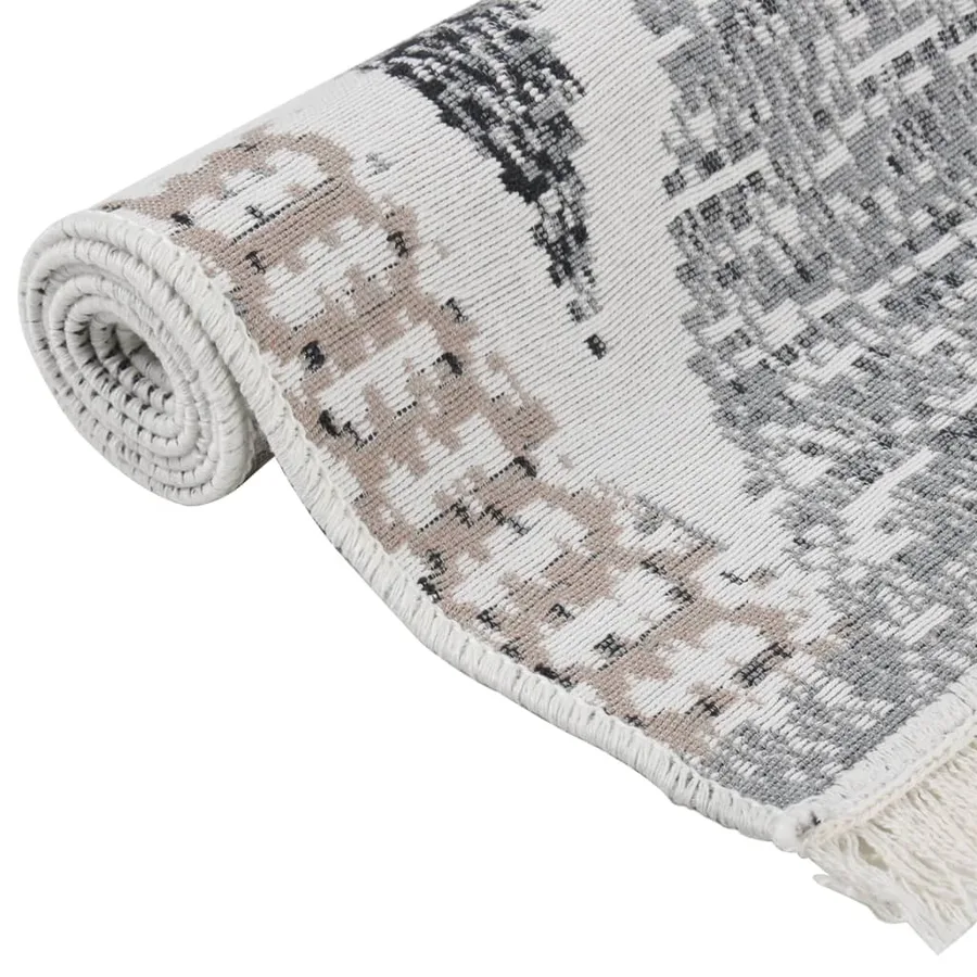 Tapis Noir et gris 120x180 cm Coton - 6