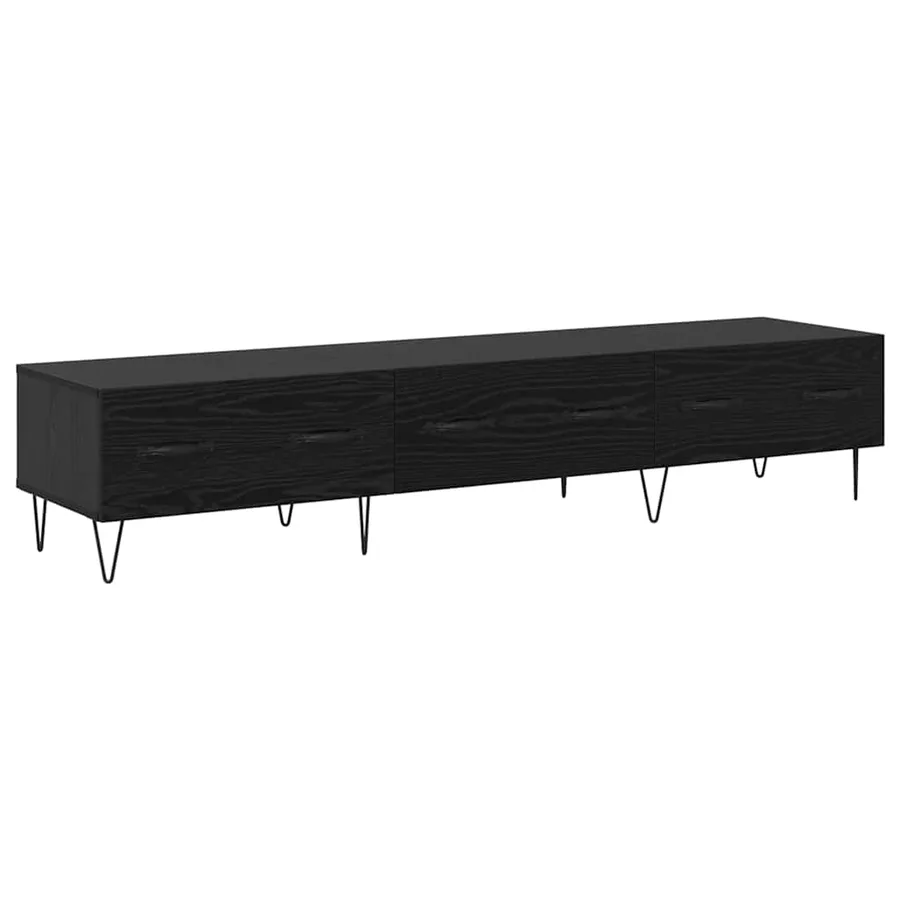 Meuble TV Chêne noir 150 x 36 x 30 cm Bois d'ingénierie - 2