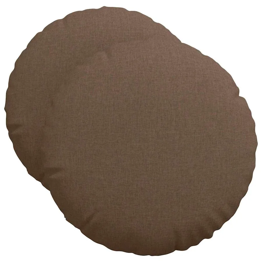 Coussins de siège 2 pcs Marron Ø50 x 19 cm tissu - 2