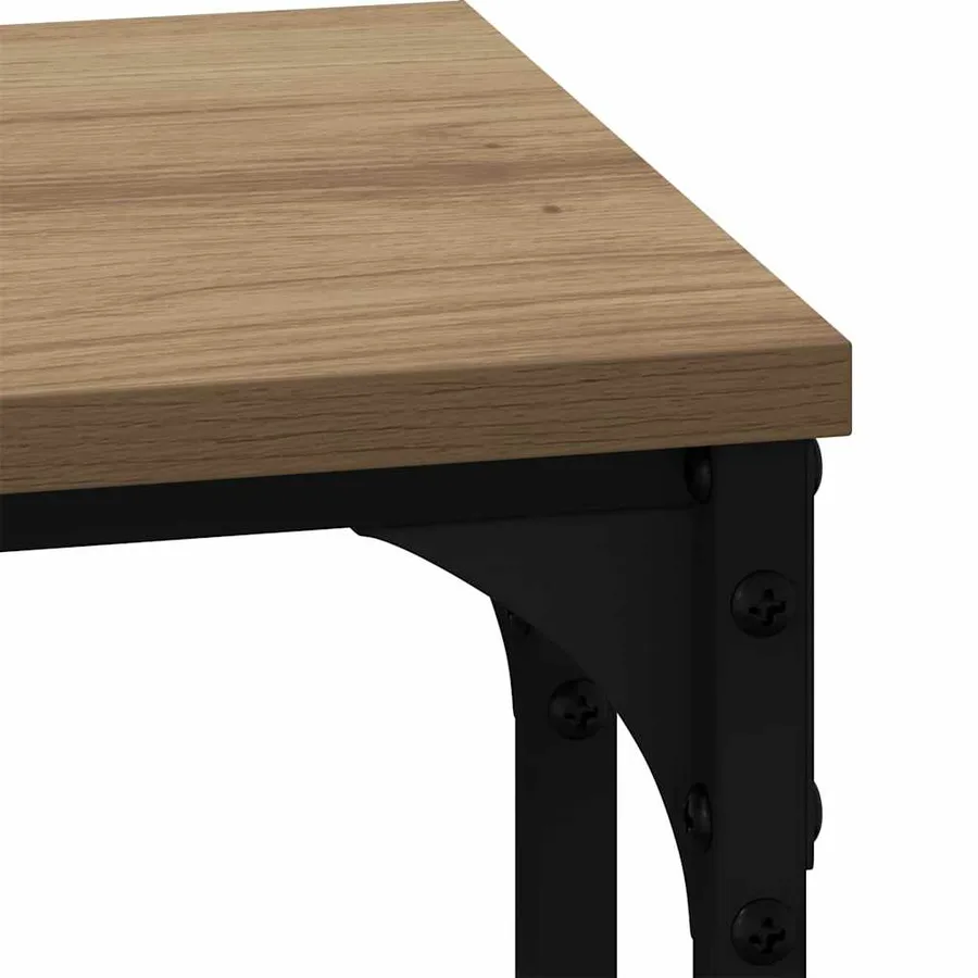 Table basse gigogne 3 pcs chêne artisanal 50.5 x 35 x 53 cm - 10