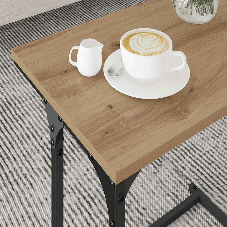 Table basse gigogne 3 pcs chêne artisanal 50.5 x 35 x 53 cm - 4