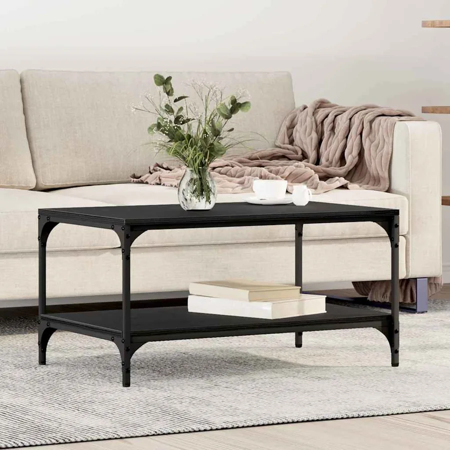 Table basse Chêne noir 82 x 50 x 40 cm Bois d'ingénierie