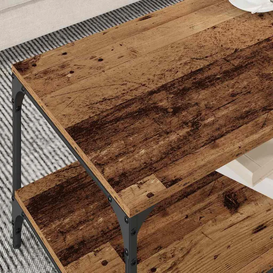Table basse Bois Ancien 80 x 50 x 40 cm Bois d'ingénierie - 4