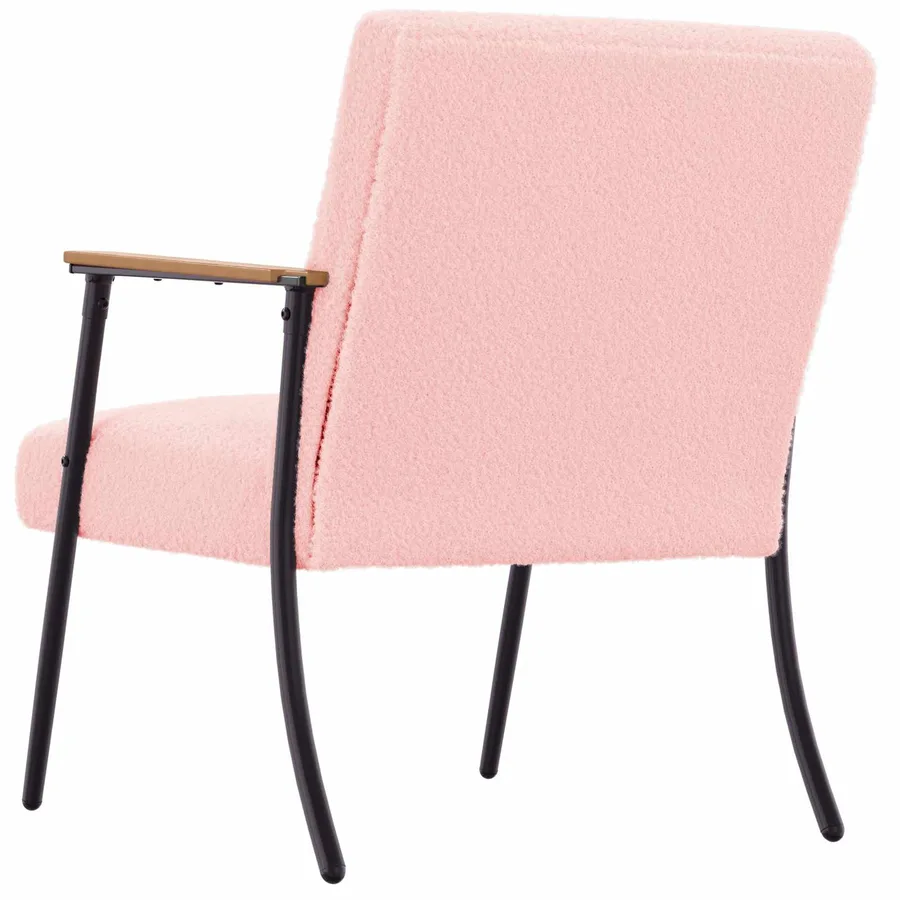 fauteuil Rose Tissu ressemblant à de la laine bouclée - 5