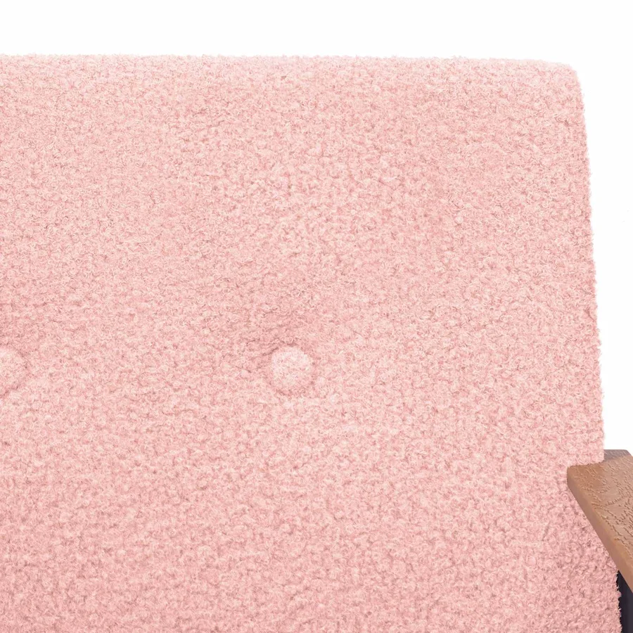 fauteuil Rose Tissu ressemblant à de la laine bouclée - 6