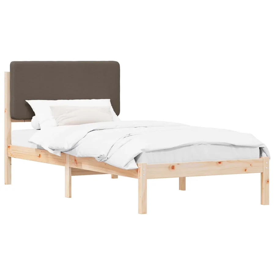 Cadre de lit avec tête de lit rembourrée Taupe 75 x 190 cm - 2