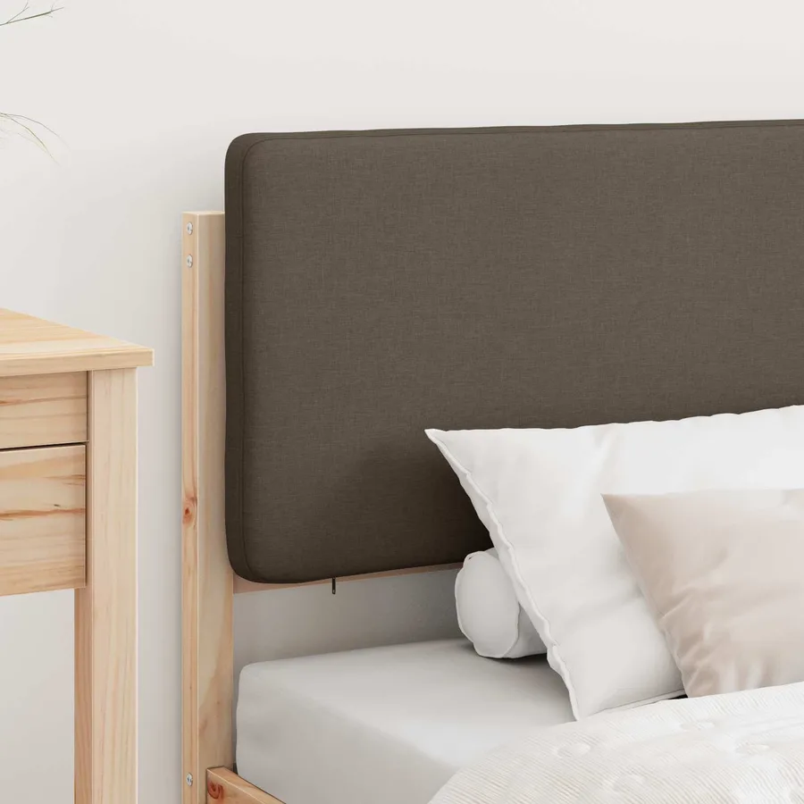 Cadre de lit avec tête de lit rembourrée Taupe 75 x 190 cm - 3