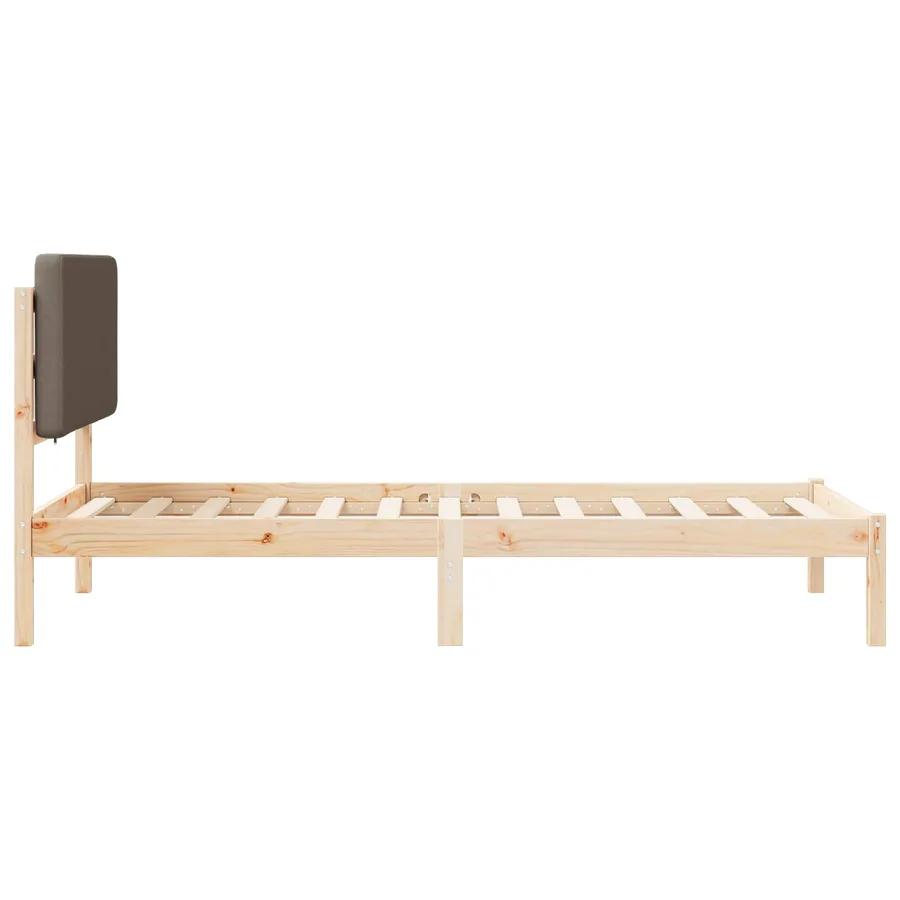 Cadre de lit avec tête de lit rembourrée Taupe 75 x 190 cm - 6