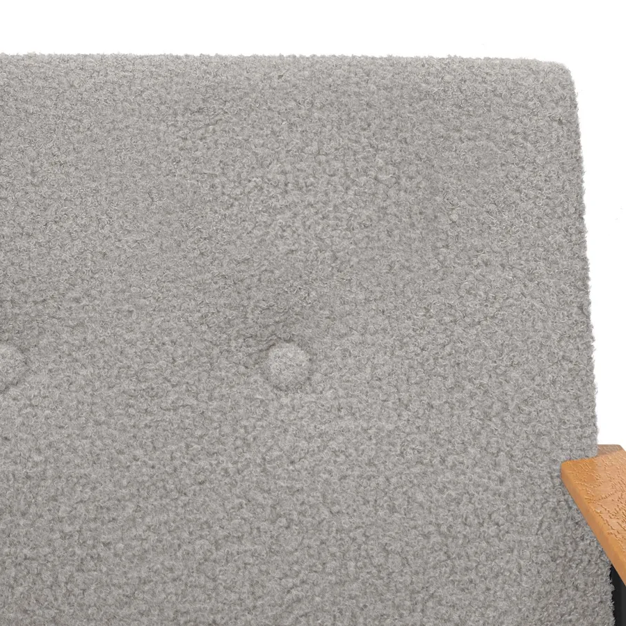 fauteuil Gris clair Tissu ressemblant à de la laine bouclée - 6