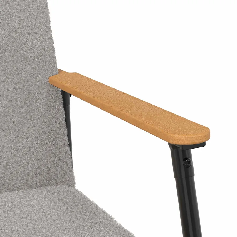 fauteuil Gris clair Tissu ressemblant à de la laine bouclée - 7