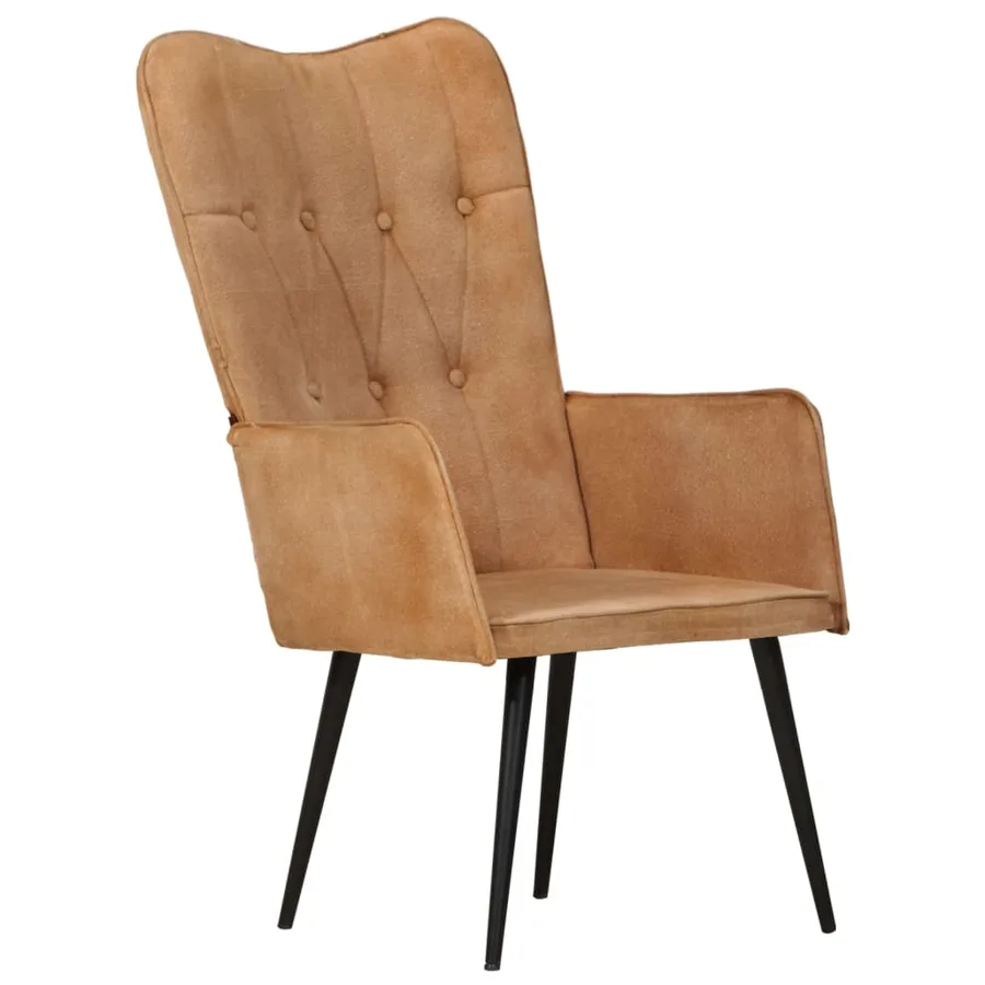 Chaise à oreilles Marron Toile - 12