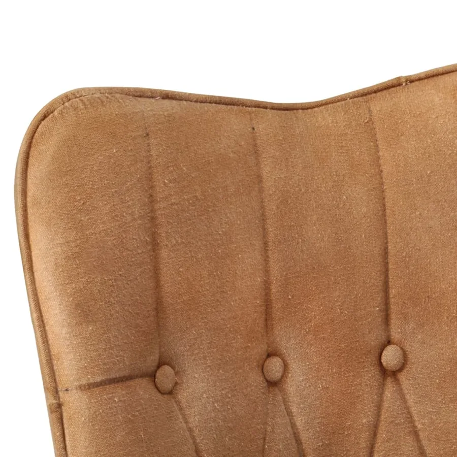 Chaise à oreilles Marron Toile - 5