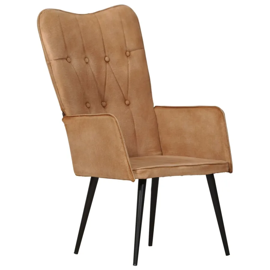 Chaise à oreilles Marron Toile - 9