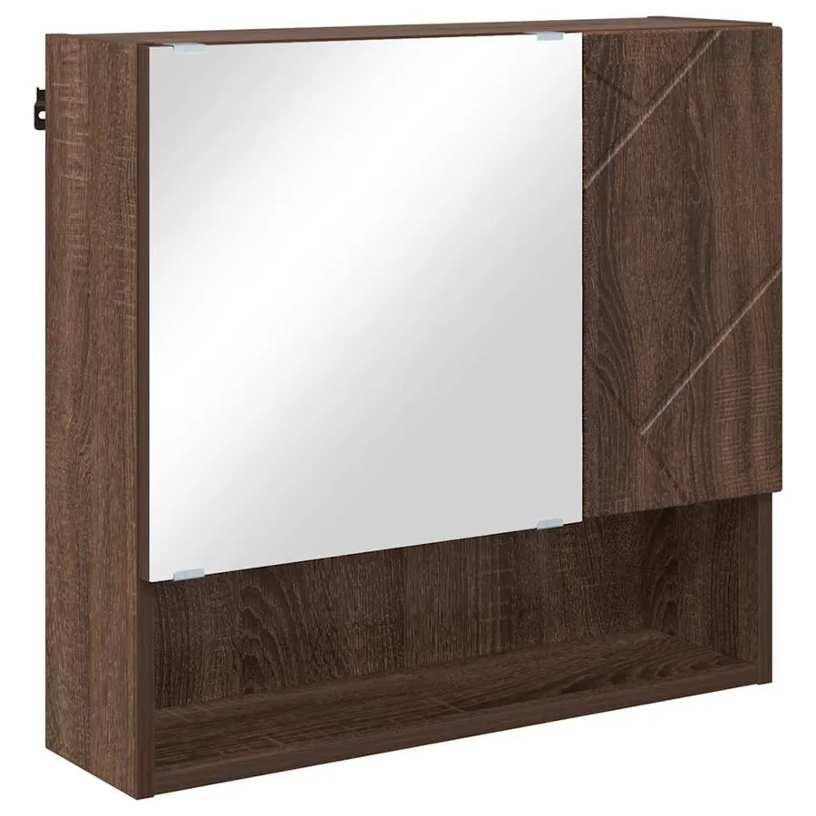 Armoire Miroir Chêne brun 59 x 17 x 55 cm Bois d'ingénierie - 2
