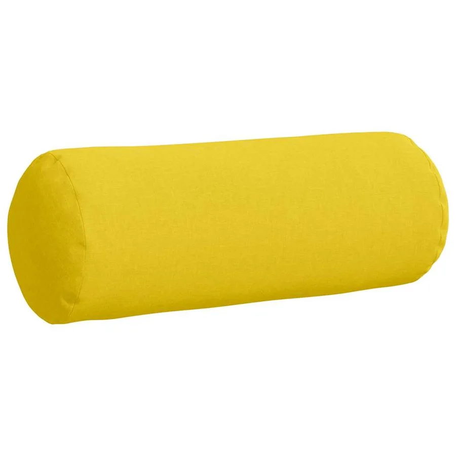 Coussins d'accent 2 pcs Jaune clair Ø 25 x 70 cm tissu - 5