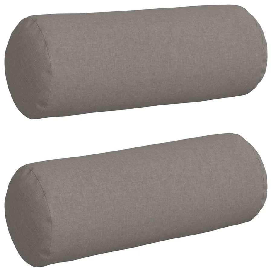 Coussins d'accent 2 pcs Taupe Ø 25 x 70 cm tissu - 2