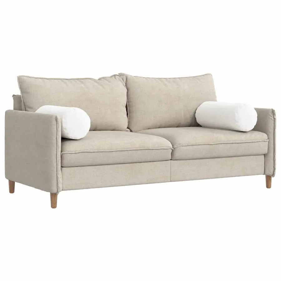 Coussins d'accent 2 pcs Blanc Ø 25 x 70 cm tissu - 3