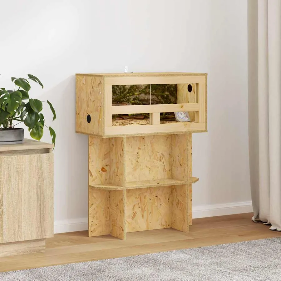 Base de Terrarium avec étagère Marron 60 x 30 x 50 cm OSB