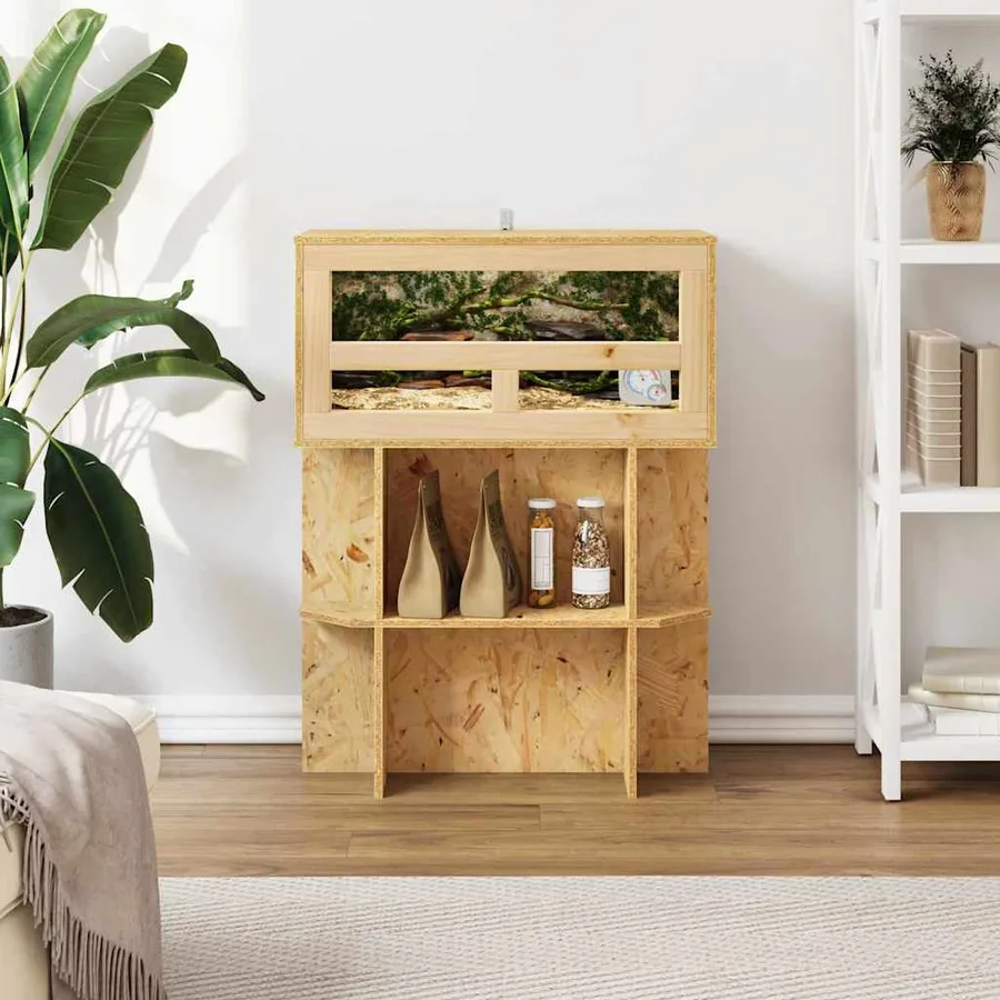 Base de Terrarium avec étagère Marron 60 x 30 x 50 cm OSB - 4