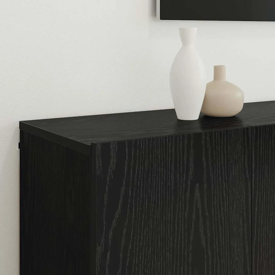 Unites TV Montage mural 6 pcs Chêne noir Bois d'ingénierie - 4