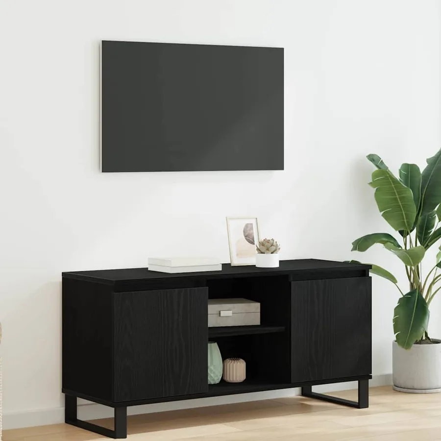 Meuble TV Chêne noir 104 x 35 x 50 cm Bois d'ingénierie