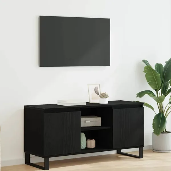 Meuble TV Chêne noir 104 x 35 x 50 cm Bois d'ingénierie