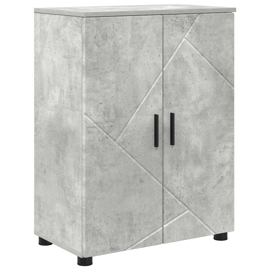Ensemble de mobilier de salle de bain 4 pcs Gris béton - 7