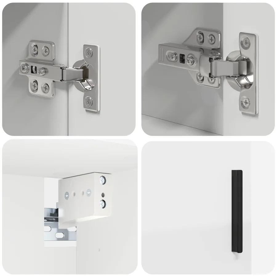 Ensemble de mobilier de salle de bain avec tiroir 5 pcs Blanc - 13