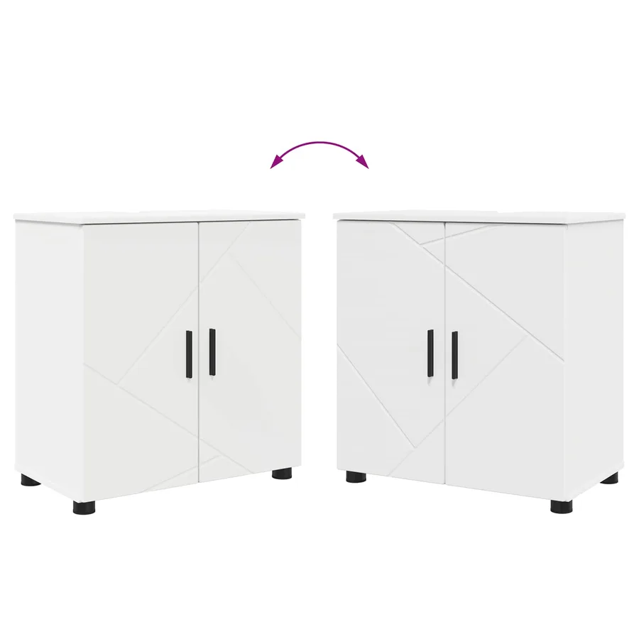 Ensemble de mobilier de salle de bain avec tiroir 5 pcs Blanc - 15