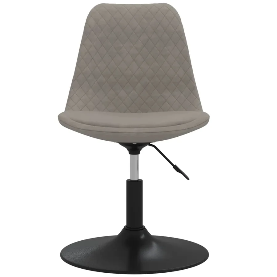 Chaises à manger pivotantes lot de 4 Gris clair Velours - 4