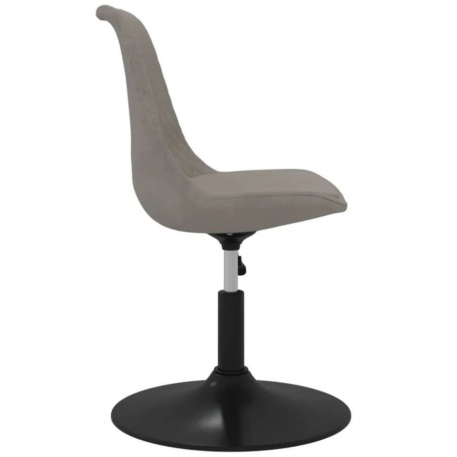 Chaises à manger pivotantes lot de 4 Gris clair Velours - 5