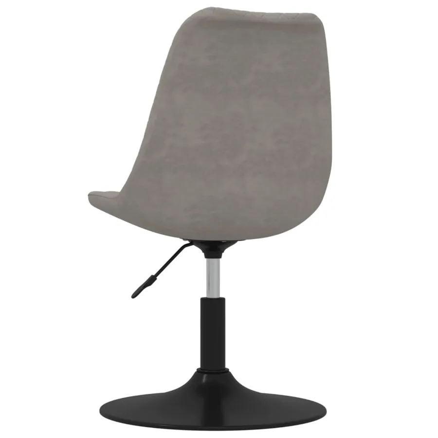 Chaises à manger pivotantes lot de 4 Gris clair Velours - 6