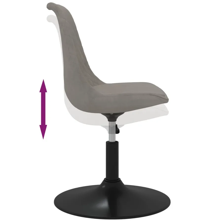 Chaises à manger pivotantes lot de 4 Gris clair Velours - 7