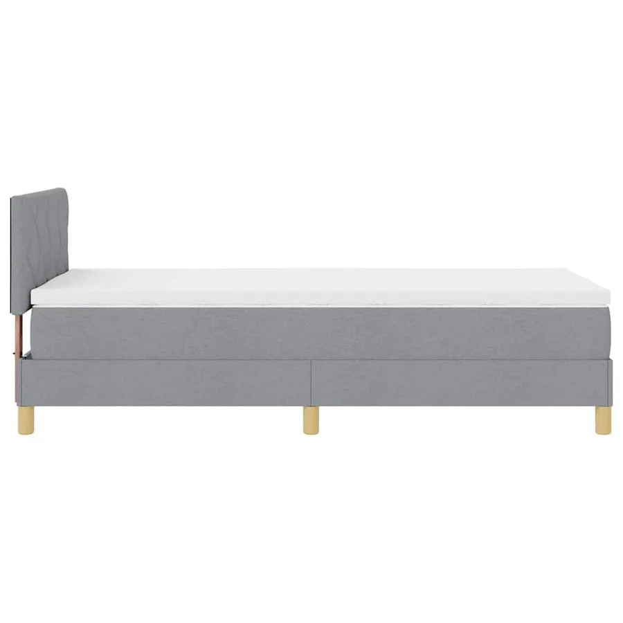 Lit à ressort LED avec bandes LED Gris clair 90 x 190 cm tissu - 9