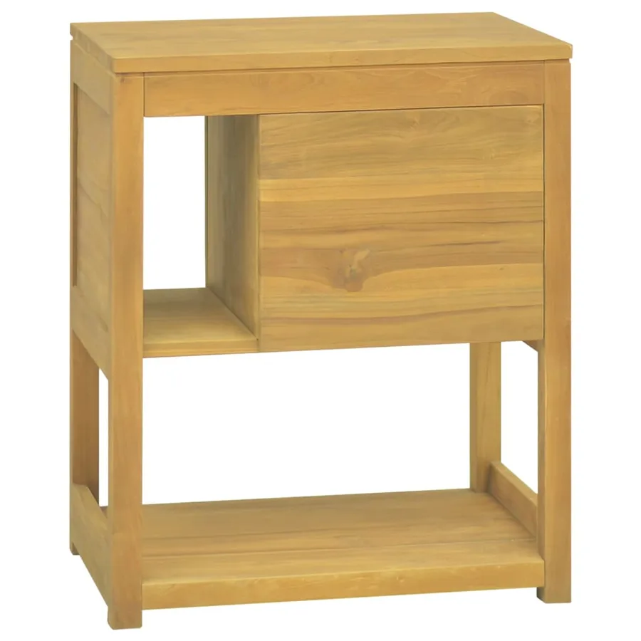 Armoire de salle de bain 60x40x75 cm bois de teck solide - 5