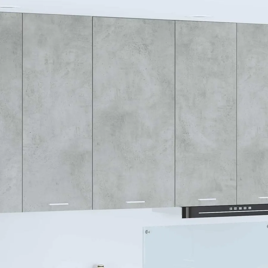Armoire suspendue Gris béton et Blanc 50 x 31 x 100 cm