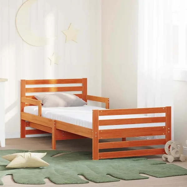 Cadre de lit avec matelas extensible Marron 80 x 200 cm