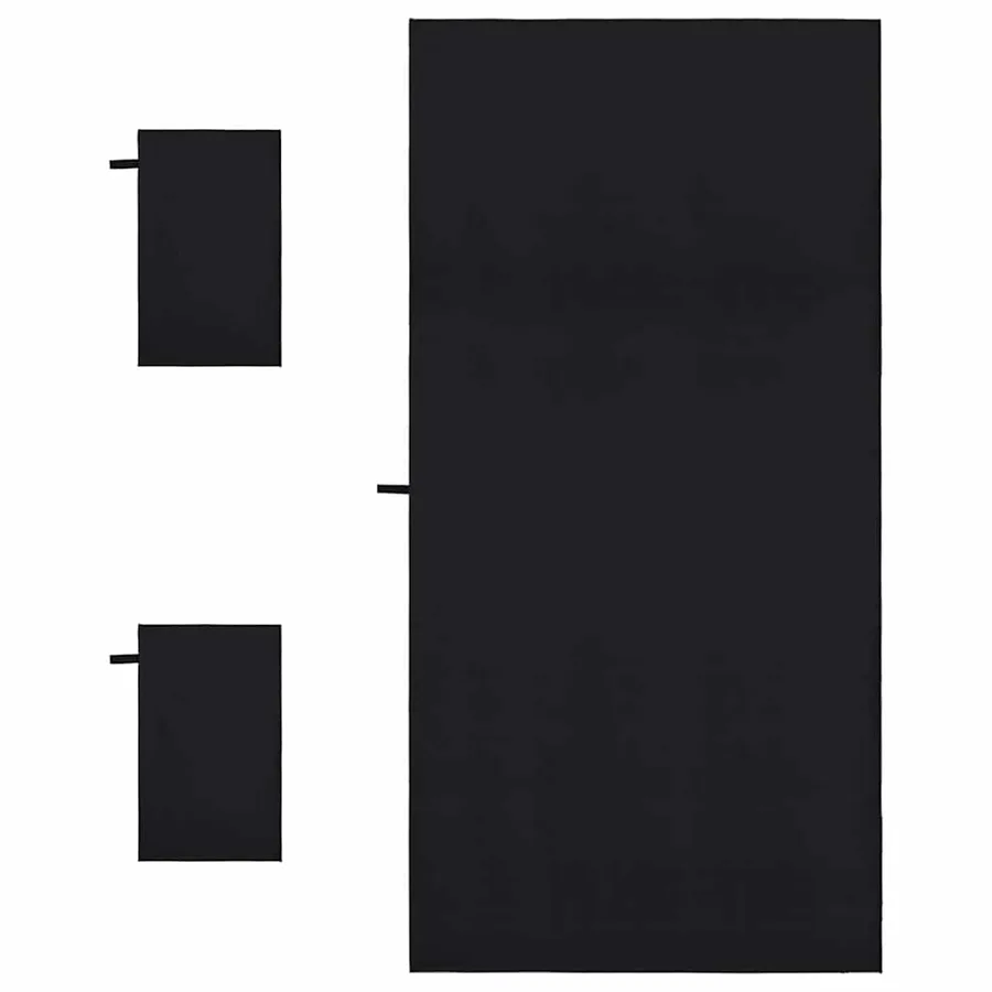 Set de serviettes de sport 3 pcs Noir Polyester et Polyamide - 4