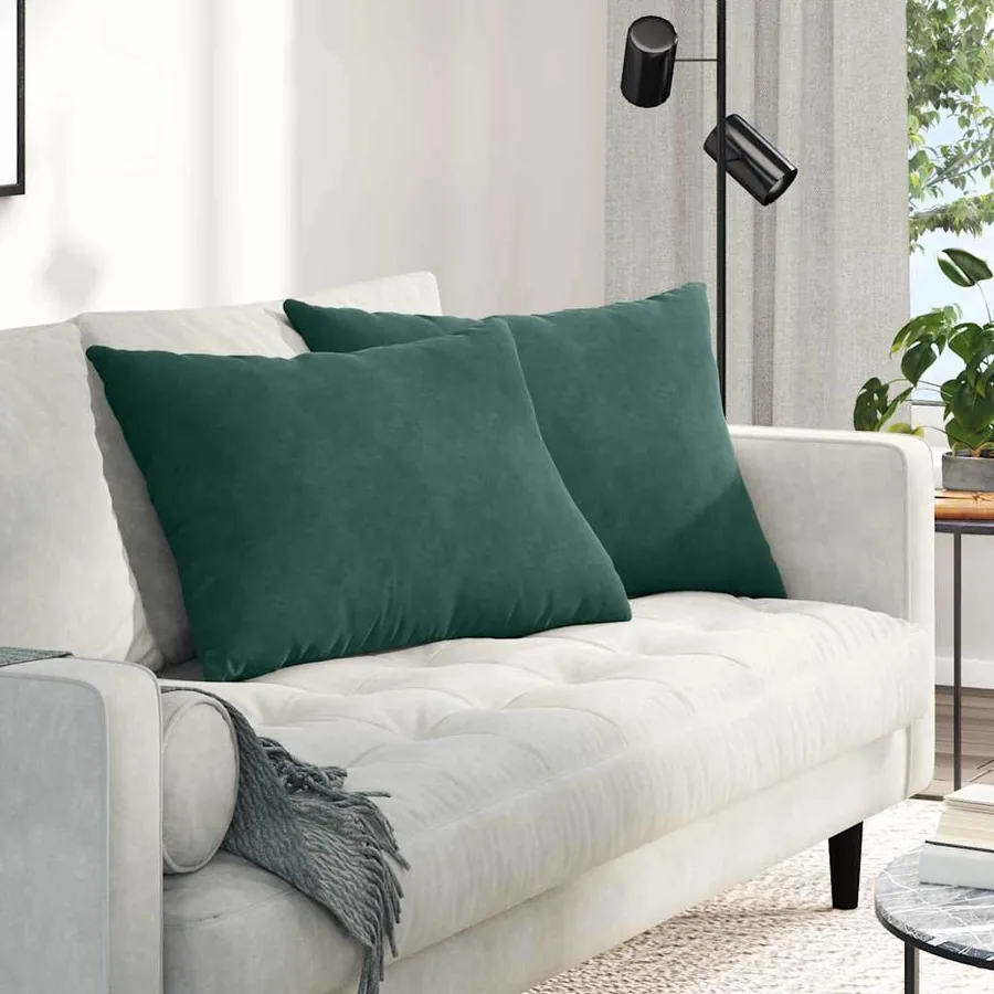 Coussins de canapé 2 pcs Vert foncé 70 x 50 cm