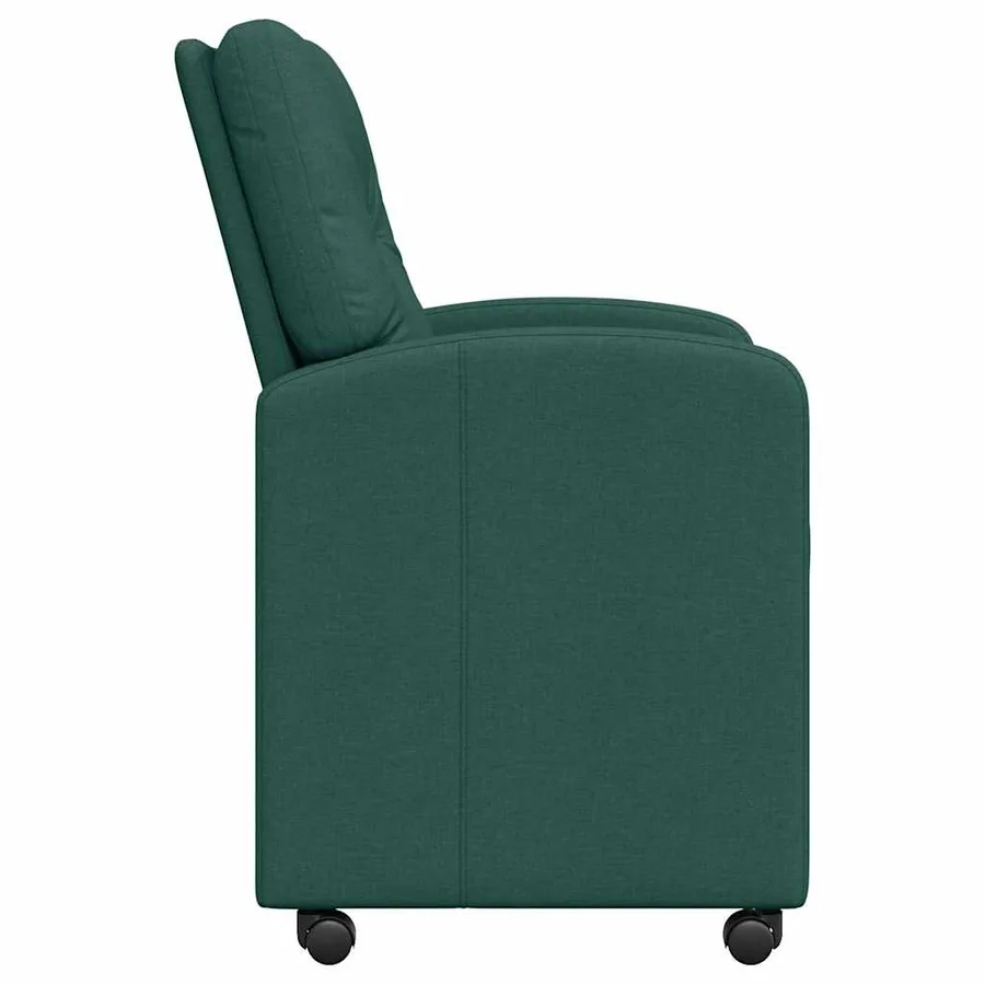 Chaises de Salle à Manger avec Roues 2 pcs Vert foncé tissu - 5